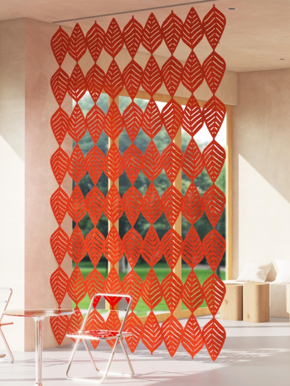 Decorative Hanging Leaf Panels - Black